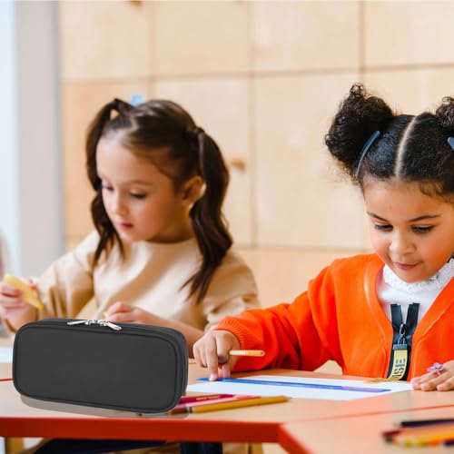 Image of FlowFly Large Capacity Pencil Case for Kids, Boys & Girls - Zippered Multi-Functional Pen Pouch, Soft & Portable Pencil Bag for School, Teens, Students, Black