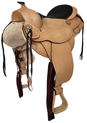 A&M Reitsport Austin ECO Selle western en cuir de buffle de haute qualité Taille : 17