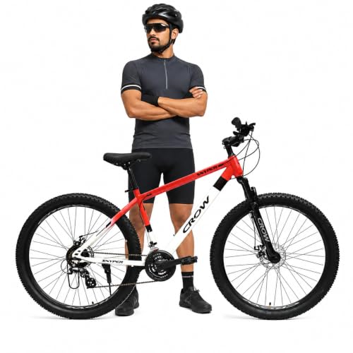 Image of CROW - SNYPER 21 Speed Gear Cycle for Men | Cycle for Boys | Steel Mountain Cycles for Men with Front Suspension & Dual Disc Brake 21 Geared MTB Bike 27.5T | Ideal for 12+ Years, Unisex