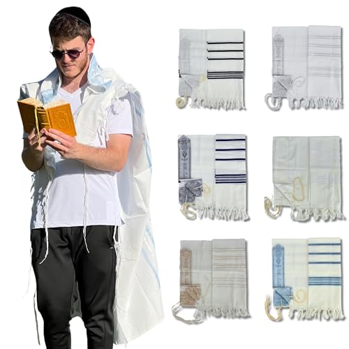 Kosher Tallit Gadol Chatanim Prayer Shawl, Ashkenazi Certified Tzitzit, Lightweight Acrylic, Made in Israel Talis