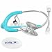 Produktbild MDF Instruments, Acoustica Leichtes Stethoskop für Ärzte, Krankenschwestern, Studenten, häusliche Pflege, Erwachsene, Doppelkopf, Pastellblau Schlauch, silbern Bruststück-Headset, MDF747XP03