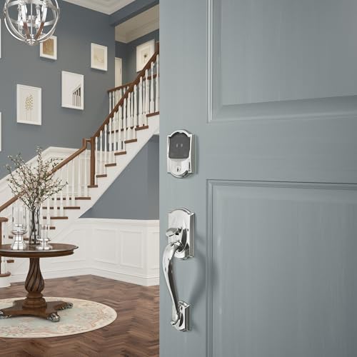 Image of Schlage Encode Plus Smart Wi-Fi Lock for Front Door, Keyless Entry Deadbolt, Unlock with Apple Watch, Built-in WiFi and App Control, Easy Install, Alexa & Apple HomeKit Compatible, Bright Chrome