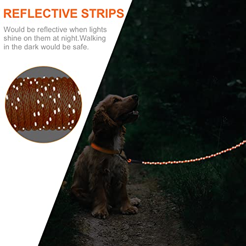 Joytale Reflektierend Schleppleine für Hunde, 10m Hundeleine mit Gepolsterten Griff und 2 Karabinerhaken, Nylon Lange Seil Trainingsleine für Welpen, Kleine Hunde, Orange