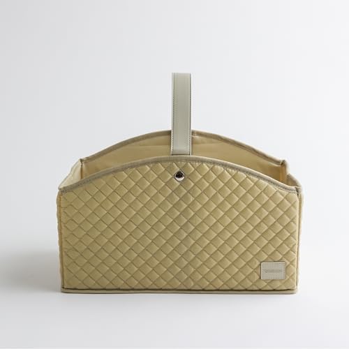 Cherubin Chic Baby Diaper Caddy | Nursery Storage Bin & Baby Caddy Organizer for Diaper Station | Car Shower Basket for Newborn Boy and Girl | Baby Registry Must Have | Newborn Essentials - Nude