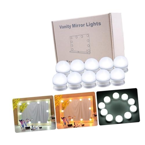 NUOBESTY 10pezzi Luce Led Per Specchio Da Toeletta Di Strisce Luminose Per Specchio Da Trucco Tavolo Da Toeletta Bagno Controllo Pressione e Tre Colori Di Luce