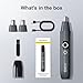 JISHO Rechargeable Ear and Nose Hair Trimmer for Men Women-12000 RPM Powerful Motor with Dual Edge Blades, Waterproof, USB Type-C, Easy to Clean Travel Size (2 Refills)