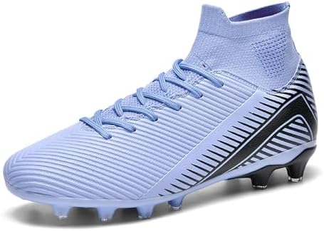 SKENGO Unisex-Adult Soccer Cleats Mens Womens Turf Soccer Shoes Youth AG TF Training Football Cleats Lightweight High-top Football Boots Indoor Outdoor (9909 Zi AG_39)