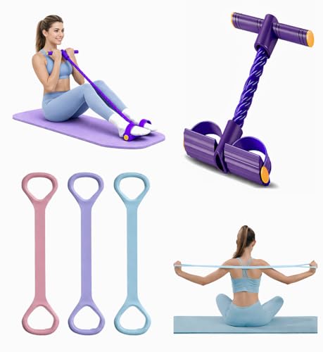 RIYZEN Pedal Resistance Band Set with Handles 6 Tube Full