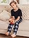 Ekouaer Pajama Pants for Boys Soft Pajama Pants Plaid Long Pj Pants Cute Elastic Waist Bottoms Summer Kids Pj Pants Black Plaid 130
