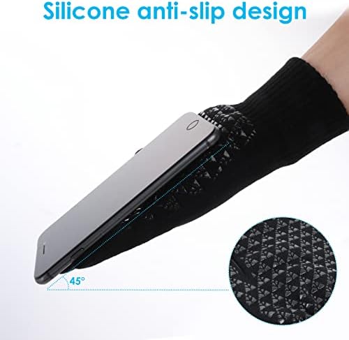Winter Warm Gloves for Men Women, Lightweight Touch Screen Thermal Gloves Winter Anti-slip Grip Gloves, Soft Knit Lining, Elastic Cuff Knit Stretchy Material for Driving Running Typing