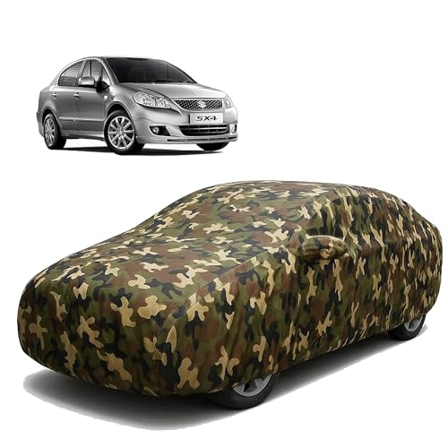 Image of Sulfar 100% Waterproof Car Body Cover for Maruti Suzuki SX4 - Triple-Stitched Dustproof UV, Heat & Rain Protection with Mirror Pockets, Full-Bottom Elastic & Free Storage Bag - All-Weather Indoor Outd