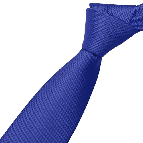Image of KOOELLE Men's Ties Solid Pure Color Plain Formal Royal Blue Ties For Men