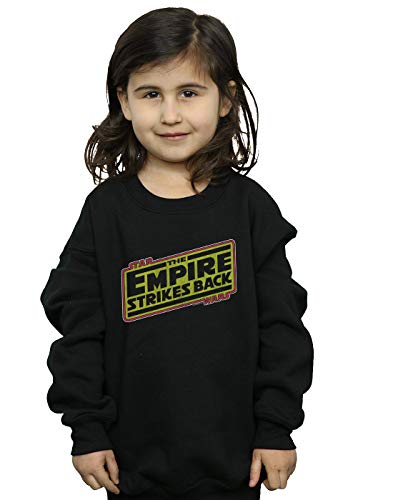 Absolute Cult Star Wars Girls The Empire Strikes Back Logo Sweatshirt Black 5-6 Years