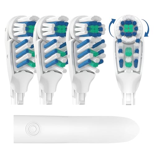 4 Pcs Replacement Toothbrush Heads with Soft Bristles | Dual Clean Toothbrush Heads Compatible with Oral-B 3733 4732 4734 Models Dual Cleaning