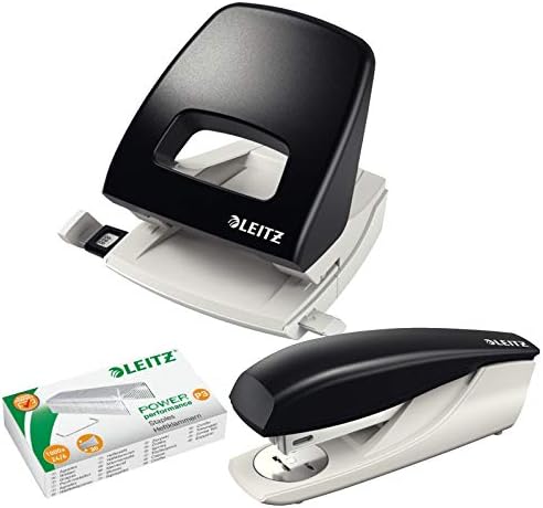 Leitz Zszywacz, 30 kartek, czarny, ergonomiczna obudowa z tworzywa sztucznego, w zestawie zszywki, New NeXXt, 55000095 (czarny | zestaw)