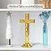 JUXINGDAZYF Crucifix Standing Cross, Plastic Tabletop Wall Hanging Jesus Christ Catholic Cross Crucifix Wall Cross for Home Decor, Devout Gifts (Gold - 7 Inch)