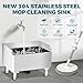Loccdaok Commercial Mop Sink 304 Stainless Steel Floor Sink with Deep Basin, Anti-Splash Design & Quick Drainage Heavy-Duty Mop Service Basin for Kitchen, Laundry, Garage, Restaurant 18''
