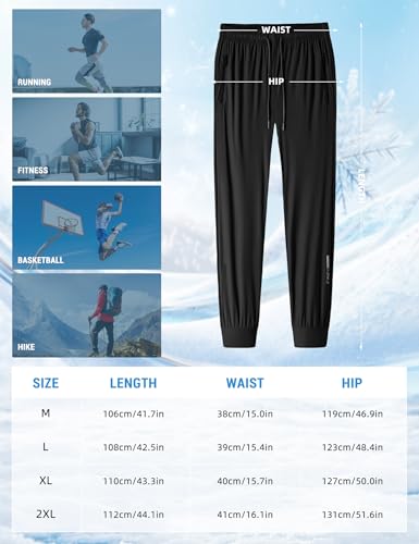 Image of Venzina Men's Quick-Dry 4-Way Stretch Joggers Tapered Fitness Pants with Ankle Cuff for Workout, Gym, Running &Casual Wear