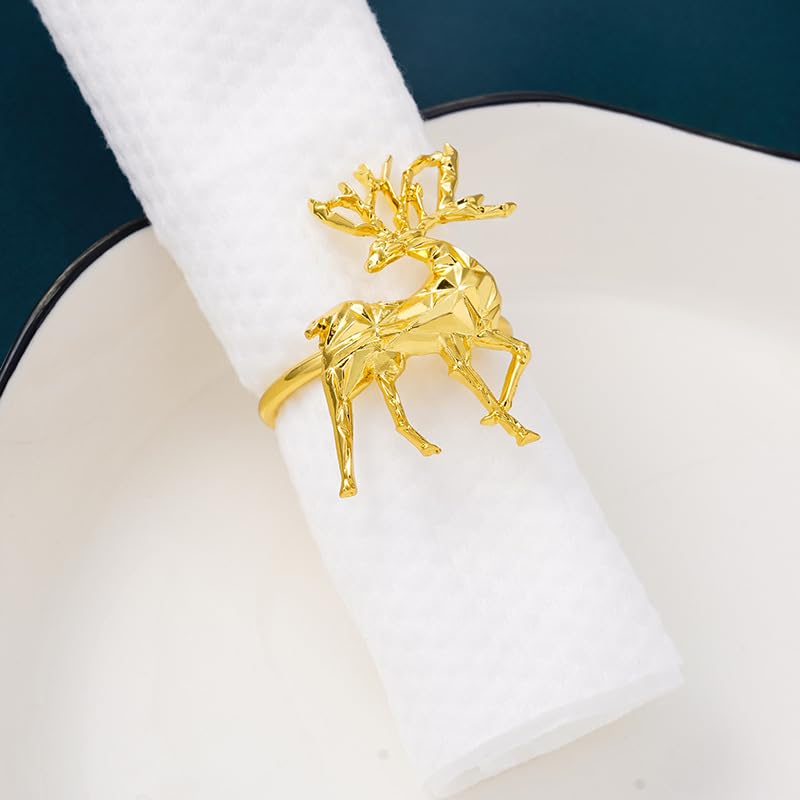Lot de 12 Ronds de Serviette en métal doré électroplaqué, Motif Feuille d'érable, pour Table à Manger, fêtes de Noël, Mariages.