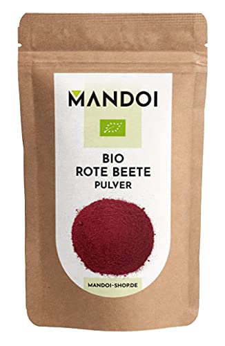 Mandoi BIO Rote Beete Pulver, 100g. Als Gewürz für Speisen, Smoothies oder als Lebensmittelfarbe rot