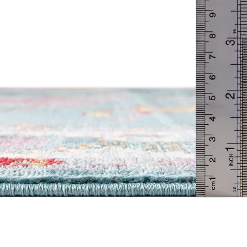 Tapete decorativo rectangular 8'2 x 10' azul aqua miniatura 2