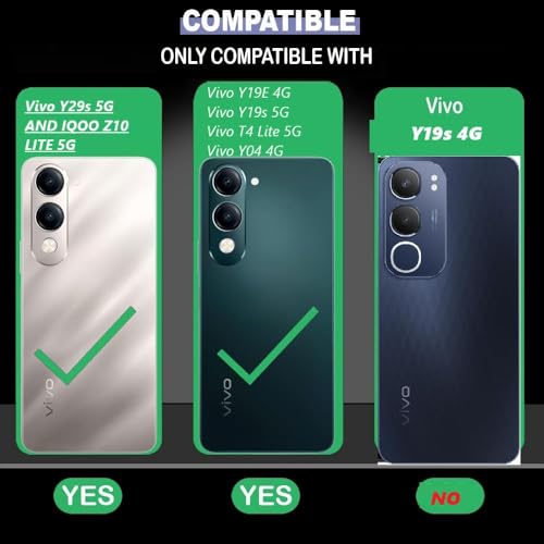 Image of Bintage Dual Colour Joint Matte Finish Vegan Leather Wallet Case Magnetic Flip Cover Compatible for Vivo V2541 / Vivo Y19s 5G - Sky & Royal Blue