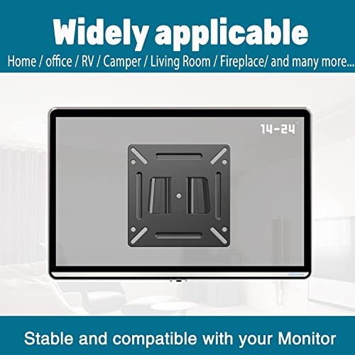 Tetvik Monitor Wall Mount Most 14-24“ Tvs Computer Universal Low Profile Rv Tv Wall Mount Vesa Up To 100X100Mm Max Weight 30Lbs Fits 15 19 20 22 23 Inch Camper Small Monitor Mount Bracket #TOP4