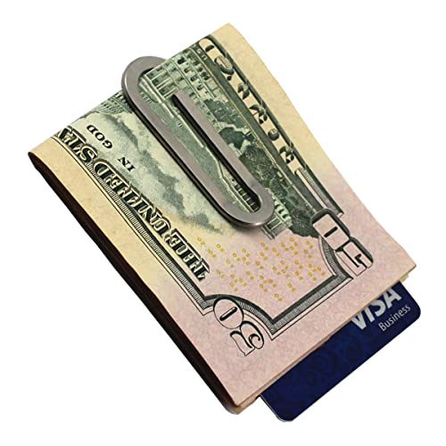 Pinza para billetes de acero inoxidable minimalista y tarjetero fino plateado en pack de 3 6
