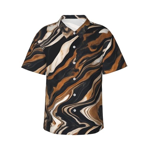 Chemise hawaïenne homme motif marbre abstrait pour plage et vacances détendues