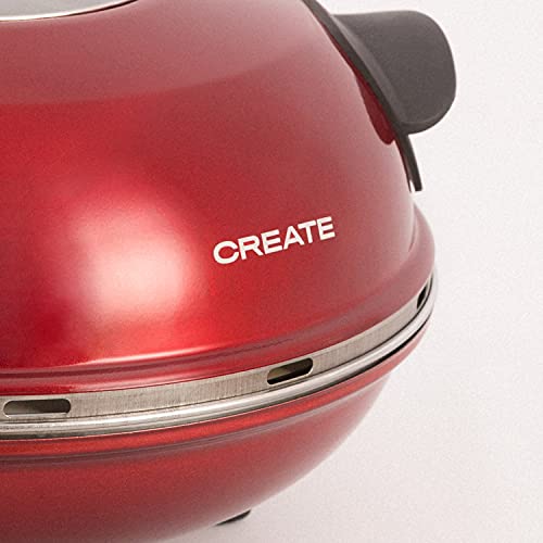CREATE-PIZZA-MAKER-Horno-Electrico-Pizzas-Rojo-Base-de-Piedra-Especial-para-cocinar-Pizza-31-CM-Diametro-1200-W-Temperatura-hasta-350-Niveles-Potencia-5-con-Temporizador-Autoapagado
