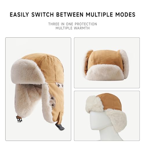 Harlang HL46KI Unisex Trapper Hat Winter Windproof Cotton Ushanka Russian Hunting Hats thumb #3