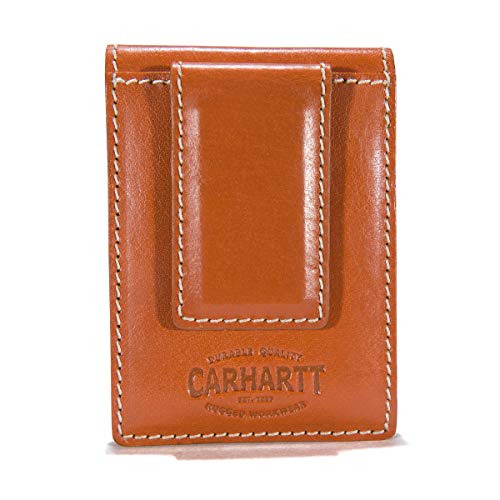 Front Pocket Wallets, Durable Canvas or Leather Wallet with & Without Money Clip, Buff Tanned Leather Rough Cut (Tan)