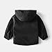 Meufam Toddler Boys Girls Fashion Windbreaker Jacket Hooded Solid Rain Jacket Kids Warm Fleece Lining Zip Up Outerwear Coat (12 Months,Black)