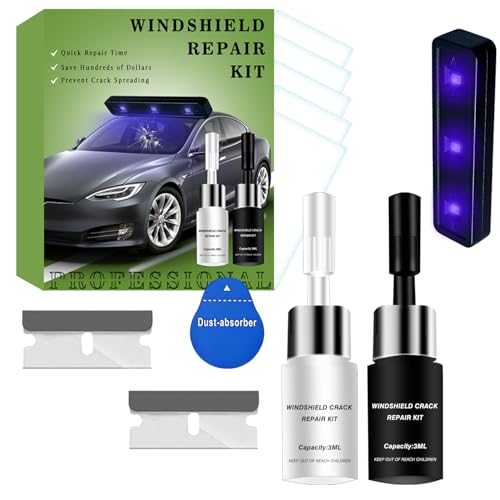 Windshield Chip Repair Kit, Windshield Repair Kit For Chips And Cracks - 2026 Upgrade Windshield Crack Repair Kit, Rock Chip Repair Kit Windshield, Glass Repair Liquid For Cracks And Chips With Curing