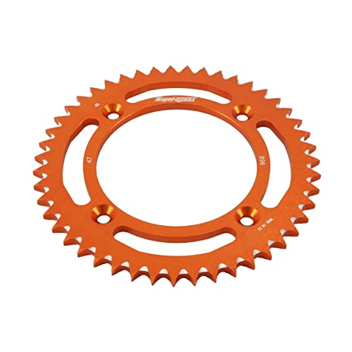 Corona Supersprox naranja de aluminio 50D que optimiza la aceleración de tu moto