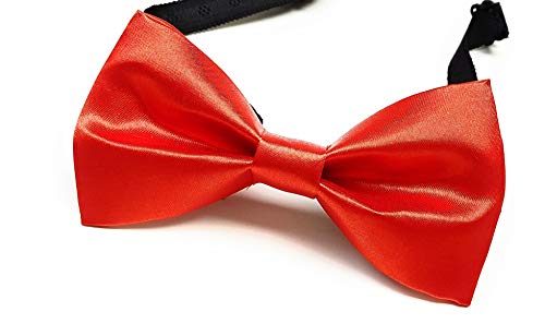 Image of JAGMOOLYA Products The Perfect Classic Satin Pre-Tied Bow Tie Formal Solid Tuxedo Bowtie Adjustable Length Many Colors and Styles Bow for Adults and Children