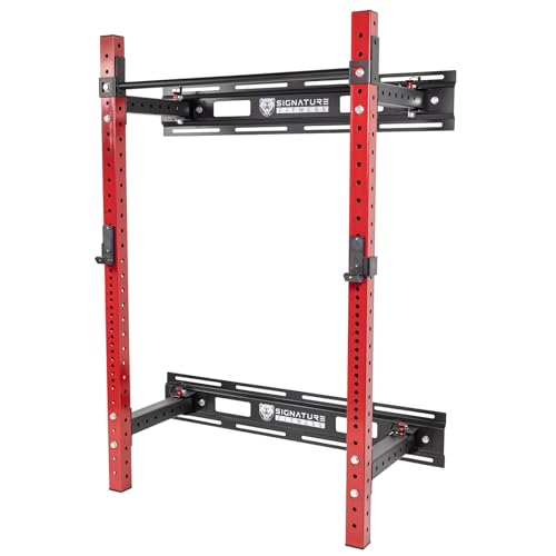 Fitvids 3x3 Wall-Mount Foldable Power Cage with Pull-Up Bar & J-Hooks - Space-Saving Home Gym Rack
