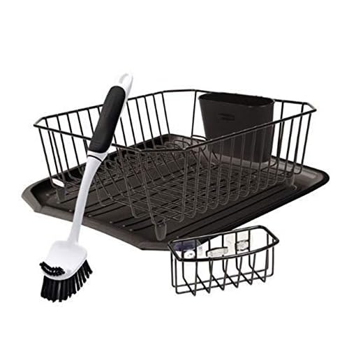 Rubbermaid, Black Sinkware FG1F91M2BLA, 4-Piece Set