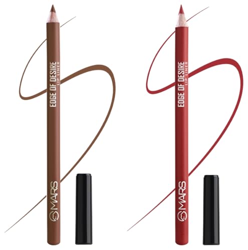 Image of MARS Matte Lip Liner One Swipe Smooth Long Lasting Lip Pencil (1.4gm) (12-BROWN MOCHA, 07-MAGNETIC MAGENTA)