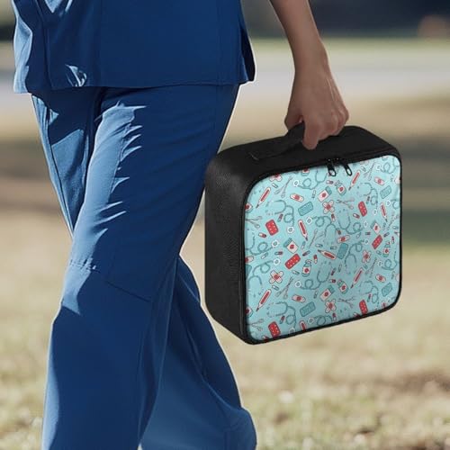 Image of Gomyblomy First Aid Kit for Home Portable First Aid Bag Empty Medical Supplies Storage Bag with Double Zipper Lightweight Emergency Pouch for Cars Travel Office Sport Gym