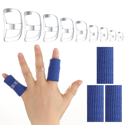 XHSBBB Oval Finger Splint with 3 Sleeves Oval 8 Thumb Splints Thumb Support Trigger Finger Splints for Arthritis Finger Stabilizer Brace Size 3 4 5 6 7 8 9 10 11