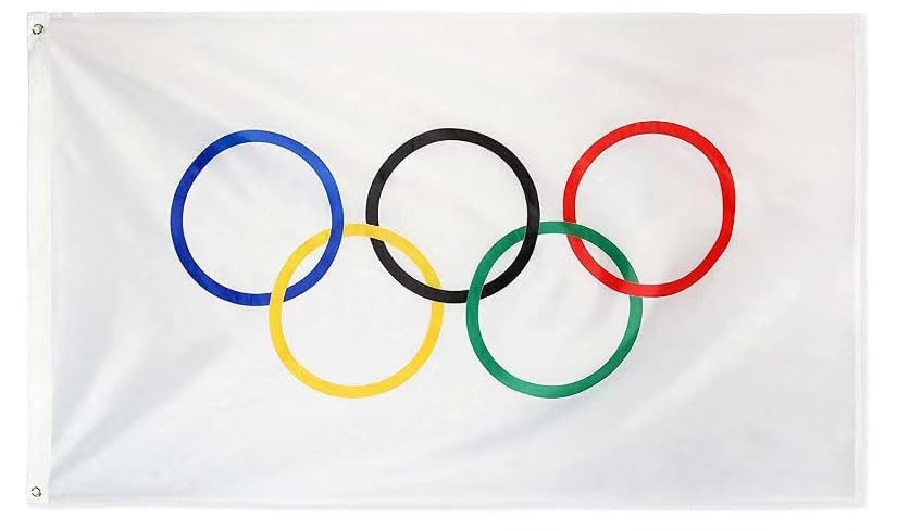 Olympic Flag 3x5 Ft Sports Championship for Indoor Outdoor Banner