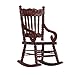Odoukey Chaise à Bascule de poupée, 1:12 Chaise à Bascule Dollhouse Dollhouse Miniature Modèle en Bois à Bascule Chaise Brown Meubles Jouet pour Enfants Enfants
