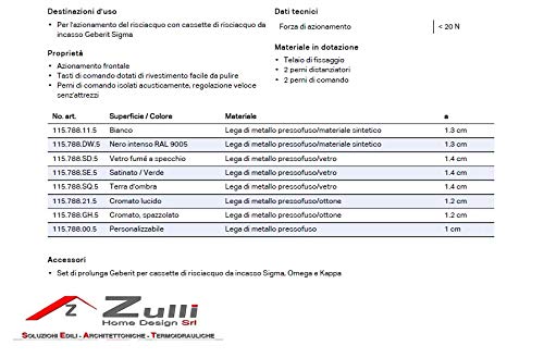Geberit 115.788.21.5 Placca Per Cassetta WC Sigma 50 - 2 Pulsanti, Bianco, Ricambio Idrosanitario - 2