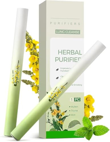 Mullein Herbal Diffuser Pen, Natural Mullein/Thyme/Mint Extracts, Oral Freshening & Soothing, 600 Uses per Stick (2PCS)