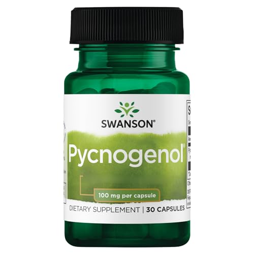 Swanson, Pycnogenol, 100mg, Kiefernrindenextrakt, hochdosiert, 30 Kapseln, Laborgeprüft, Sojafrei, Glutenfrei, Ohne Gentechnik