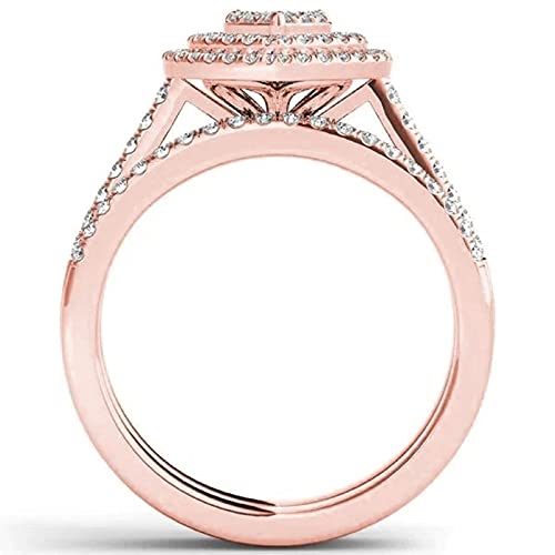 Clearance Grade Rings,Women Fashion Luxury Zircon Rings Engagement Wedding Rings Jewelry Gift By Zyooh (Rose Gold, 7) #TOP5