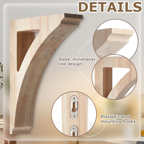 Soportes de estante de madera de 7.5x10.5 pulgadas para baldas 3