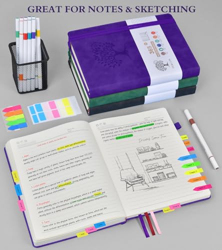 Carnet de notes couverture rigide 365 pages grand journal ligné A4 cuir - 4