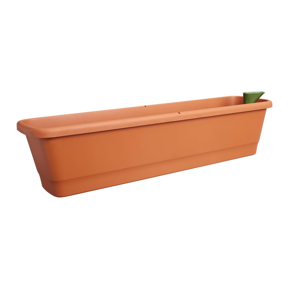 Elho Noa Balcony Trough XL Jardinera - Terra | L 20 x An 78 x A 17.8 cm
